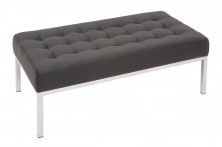 Venus Ottoman. 1030 X 540 X 410 H. Chrome Frame. Black PU Vinyl Only